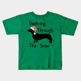 Dach-ing Through The Snow Kids T-Shirt